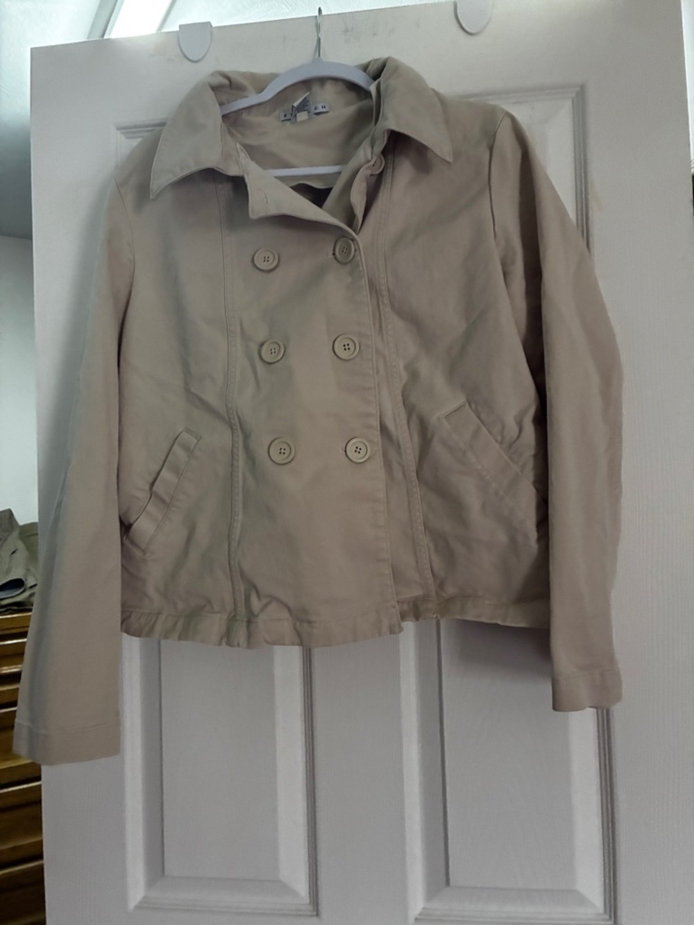 Vintage GAP Women's Cropped Double-Breasted Trench